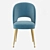 Sleek Swell Upholstered Dining Chair 3D model small image 3