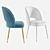 Sleek Swell Upholstered Dining Chair 3D model small image 5