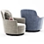 Larkin Swivel Armchair: Style and Comfort Combined 3D model small image 3