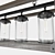 Sleek Rectangle Pendant Chandelier 3D model small image 3