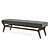 Verona Upholstered Walnut Bench 3D model small image 2