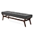 Verona Upholstered Walnut Bench 3D model small image 4