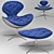 ComfortMax Armchair & Footstool 3D model small image 2