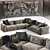 Modern Elise Stretch Leather Sofa 3D model small image 1