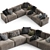 Modern Elise Stretch Leather Sofa 3D model small image 2