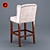 Velvet Gray-Brown Bar Stool 3D model small image 2