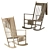 Wegner J16 Rocker: Danish Design, Hand-Woven Seat 3D model small image 4