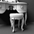 Elegant Oak Dressing Table with Stool 3D model small image 1