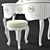 Elegant Oak Dressing Table with Stool 3D model small image 9