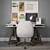 Workplace Setup: Swivel Desk Chair, Storage Desk, Pencil Holder 3D model small image 1