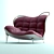 Art Deco Velvet Chaise Lounge 3D model small image 2