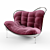 Art Deco Velvet Chaise Lounge 3D model small image 4