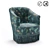 Vintage Velour Armchair: Ramona 3D model small image 1