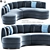 Sophia Curved Sofa: Modern Elegance for Your Space 3D model small image 1