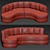 Sophia Curved Sofa: Modern Elegance for Your Space 3D model small image 3