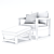 Hudson Deluxe Chair & Ottoman Set 3D model small image 3