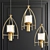 Elegant Glass Gold Pendant Lights 3D model small image 1