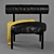 Sleek Metal and Leather Chair 3D model small image 2