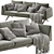 Hepburn De La Espada 225: Timeless Luxury Sofa 3D model small image 1