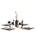 Modern 2-Piece Table Set 3D model small image 1