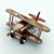 Mini Wooden Toy Airplane 3D model small image 1