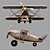 Mini Wooden Toy Airplane 3D model small image 2