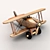 Mini Wooden Toy Airplane 3D model small image 3