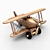 Mini Wooden Toy Airplane 3D model small image 8