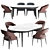 Rustic Weave Dining Set 3D model small image 1