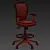 Black Articulate Drafting Stool 3D model small image 3