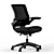 Modway Black Mesh Seat Office Chair 3D model small image 1