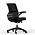 Modway Black Mesh Seat Office Chair 3D model small image 3