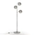 Elegant Brass & Opal Glass Floor Lamp 3D model small image 2