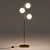 Elegant Brass & Opal Glass Floor Lamp 3D model small image 3