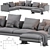 Flamingo Zanotta Leather Sofa: Elegant and Spacious 3D model small image 4