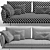 Luxury Divine Upholstered Sofa 3D model small image 5