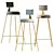 Nordic Iron Bar Stool: Sleek and Stylish 3D model small image 3