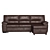Title: Luxurious Brown Leather Sectional 3D model small image 2