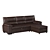 Title: Luxurious Brown Leather Sectional 3D model small image 3