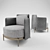 Elegant Minotti TAPE Armchair 3D model small image 6