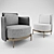 Elegant Minotti TAPE Armchair 3D model small image 10