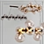 Elegant Gold Glass Pendant Light Set 3D model small image 4