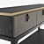 Luxury Leather and Brass Console 3D model small image 3