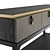 Luxury Leather and Brass Console 3D model small image 7