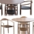 Elegant Janice Walnut Dining Set 3D model small image 3