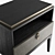 Glamour Bedside Table in Shagreen Leather & Brass 3D model small image 3