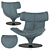 Title: Sleek Sphere Leather Chair 3D model small image 1