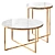 Elegant Marble Gold Table Set 3D model small image 1