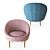 Contemporary Skye Barrel Chair: Stylish, Comfortable & Compact 3D model small image 3