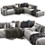 Sleek Elise Stretch Sofa 3D model small image 1